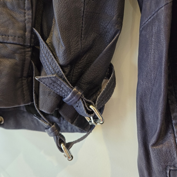 Iro Paris Blue Leather Moto Jacket Size Italian 40 - Picture 12 of 16